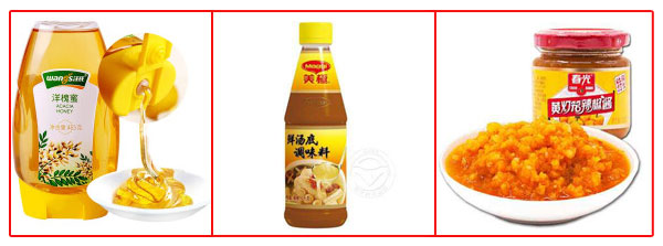 星火调味品灌装生产线包装样品展示